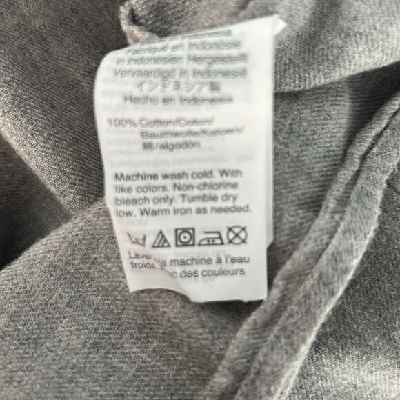 MADEWELL Grey Flannel Front Tie Button Down Shirt-M - Picture 9 of 9